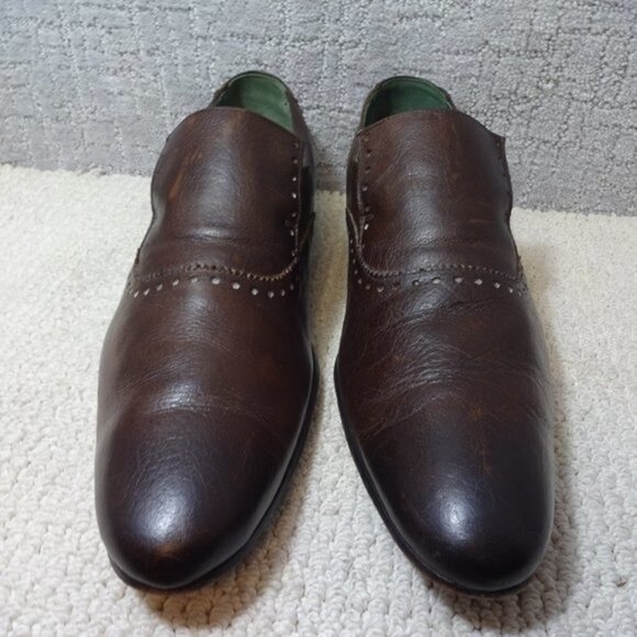 Blackline Jeffery West Mens Size EU 44 US 11 Brown Leather Slip on Brogue Shoes - Picture 5 of 12